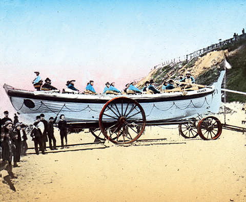 Cromer had the first lifeboat to be placed in the county of Norfolk; this boat, the Benjamin Bond Cabbell served from 1883 to 1902.