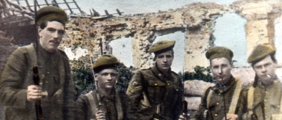 Men of the Canadian Volunteers; Alfred Salter, second right, had grown up in Cromer